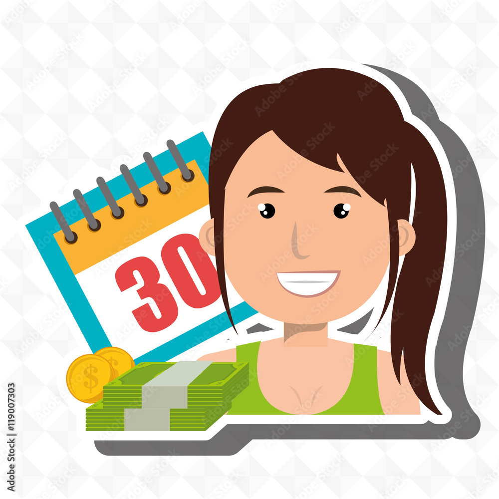woman money cash coins vector illustration eps 10 woman money cash coins vector illustration eps 10