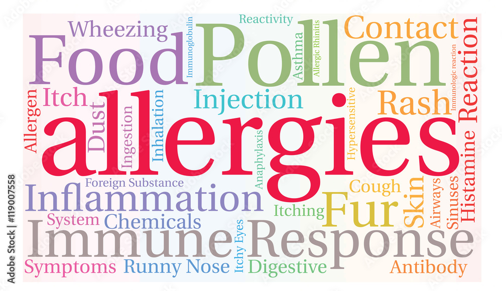 Fototapeta premium Allergies Word Cloud