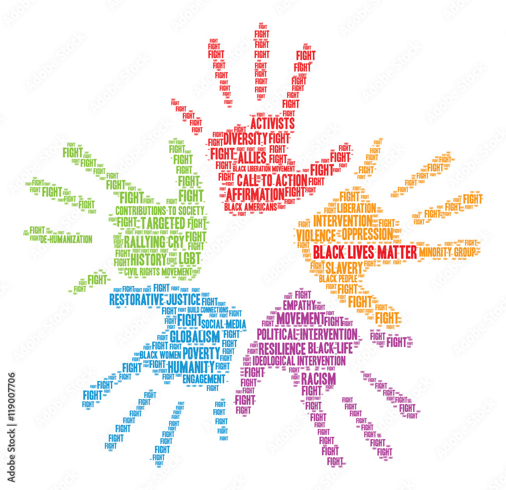 Black Lives Matter Word Cloud on a white background. Black Lives Matter Word Cloud on a white background.