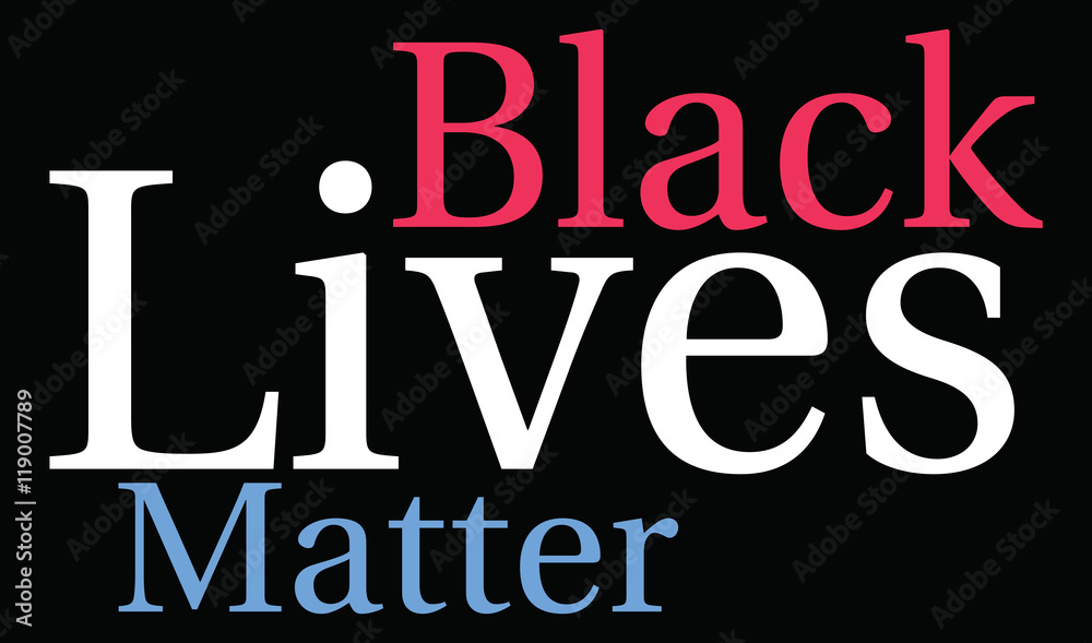 Black Lives Matter Word Cloud on a black background. 