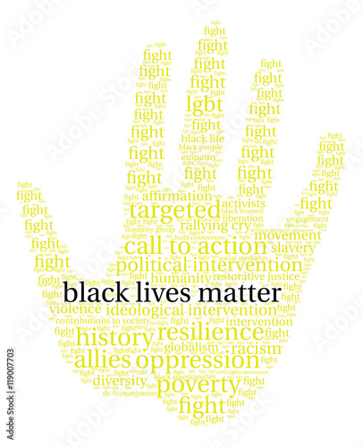 Black Lives Matter Word Cloud on a white background. 