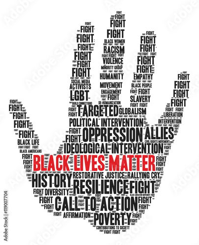 Black Lives Matter Word Cloud on a white background. 