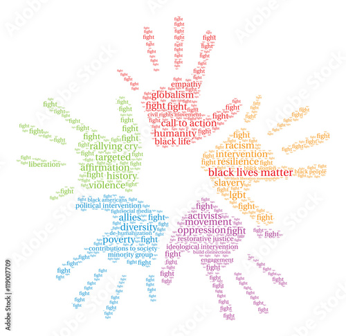 Black Lives Matter Word Cloud on a white background. 