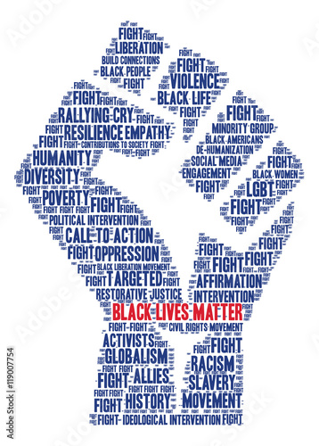 Black Lives Matter Word Cloud on a white background. 