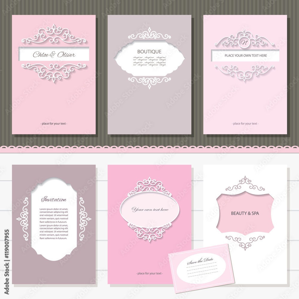 Templates set. Brochures, cards, banners.