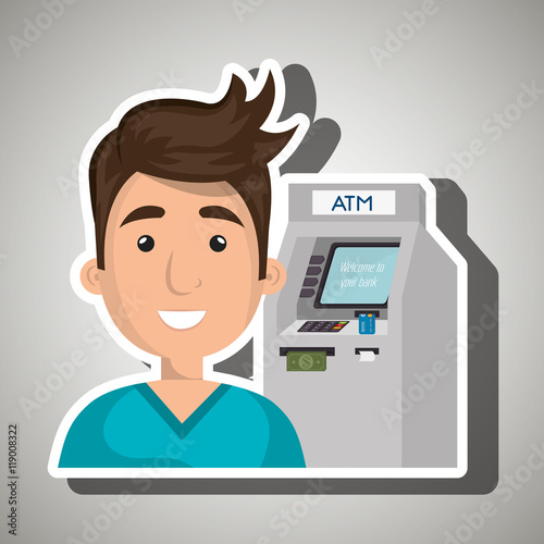 man atm money credit vector illustration eps 10