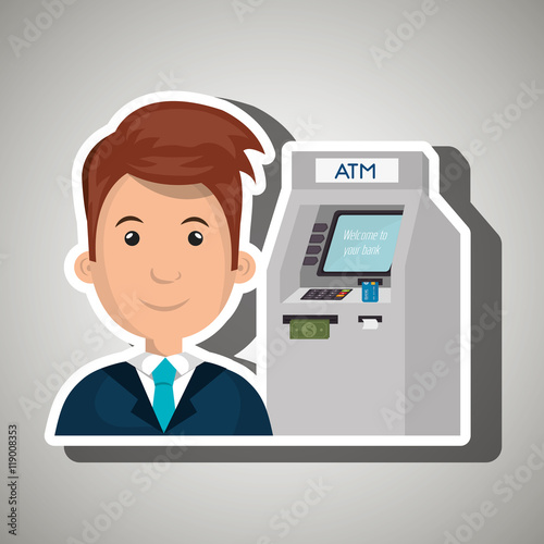 man atm money credit vector illustration eps 10
