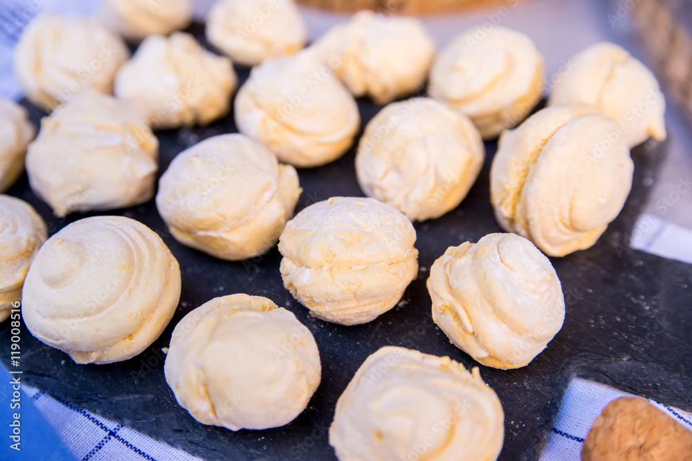 Baking homemade buns Baking homemade buns