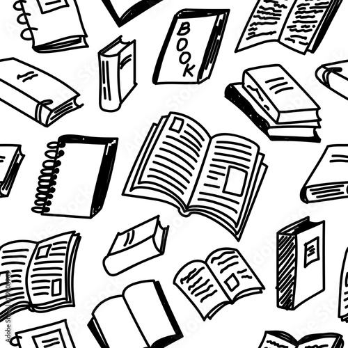 Books sketch seamless