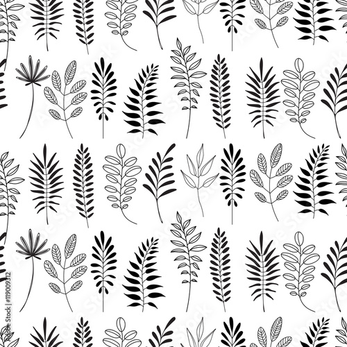 Floral pattern. Leaves texture. Stylish abstract vector plant ornamental background