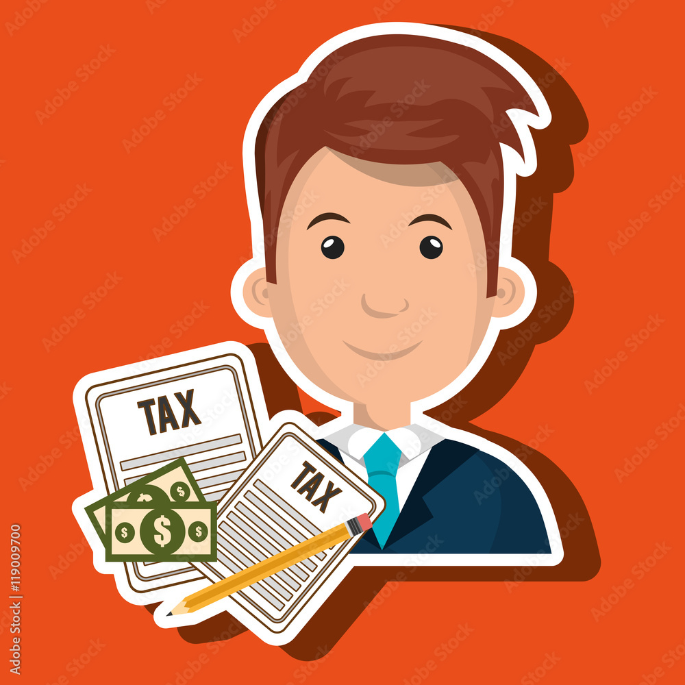 man taxes bills pencil vector illustration eps 10 man taxes bills pencil vector illustration eps 10