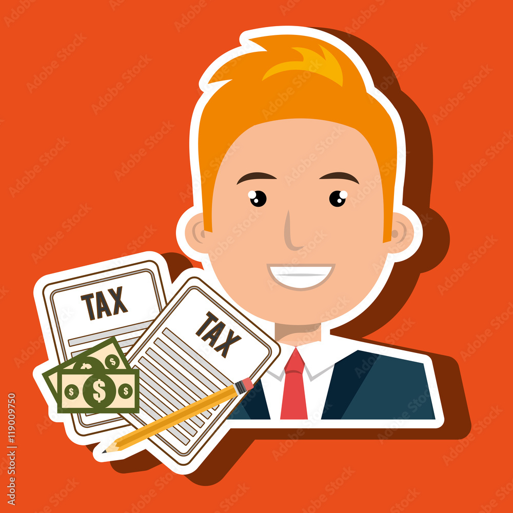man taxes bills pencil vector illustration eps 10 man taxes bills pencil vector illustration eps 10