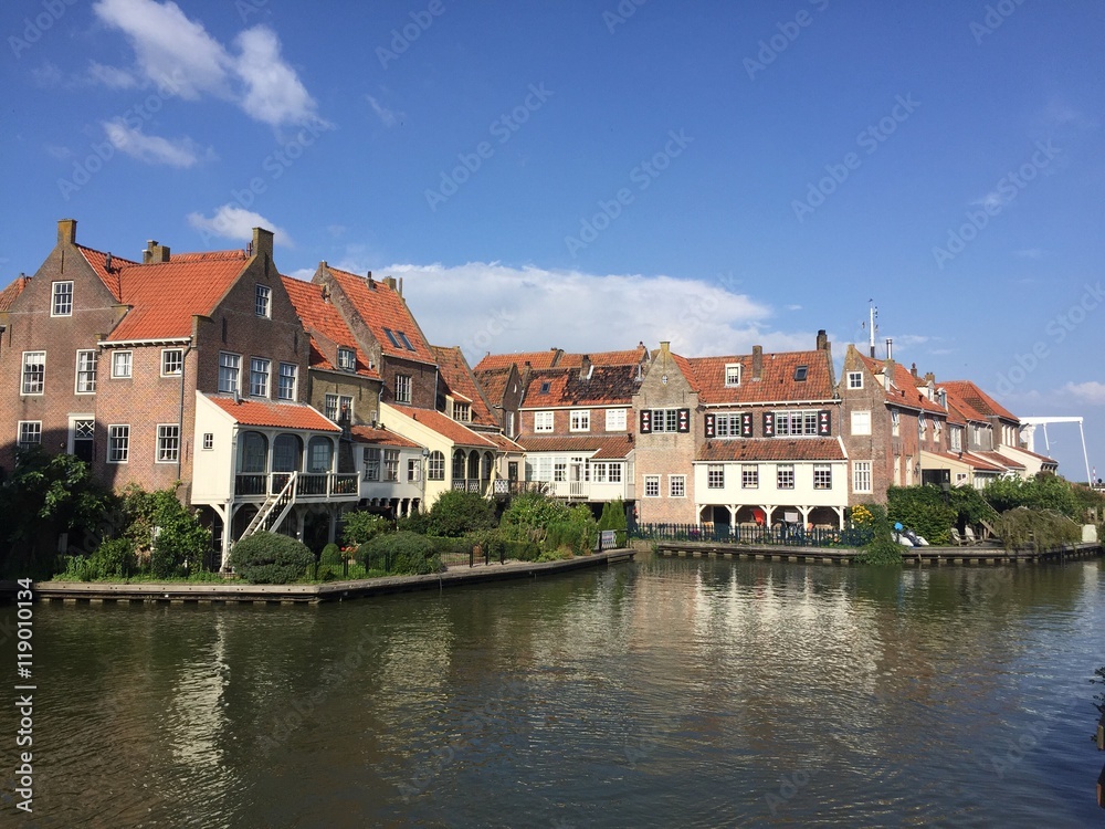Belle case sul canale, Enkhuizen, Olanda