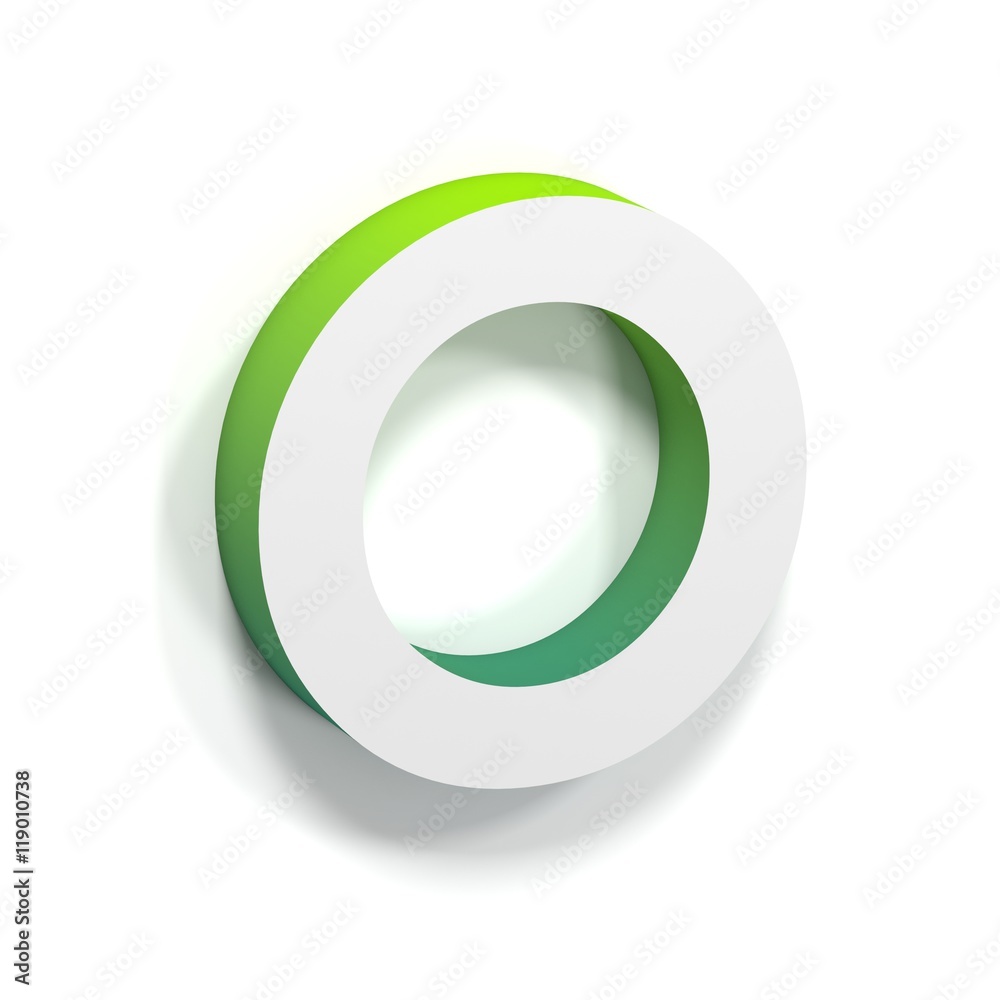 Green gradient and soft shadow letter O Green gradient and soft shadow letter O