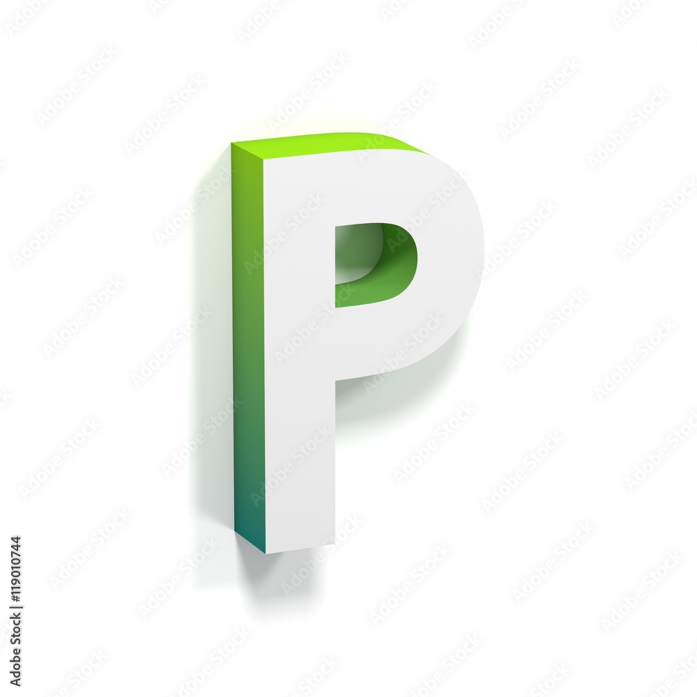 Green gradient and soft shadow letter P Green gradient and soft shadow letter P