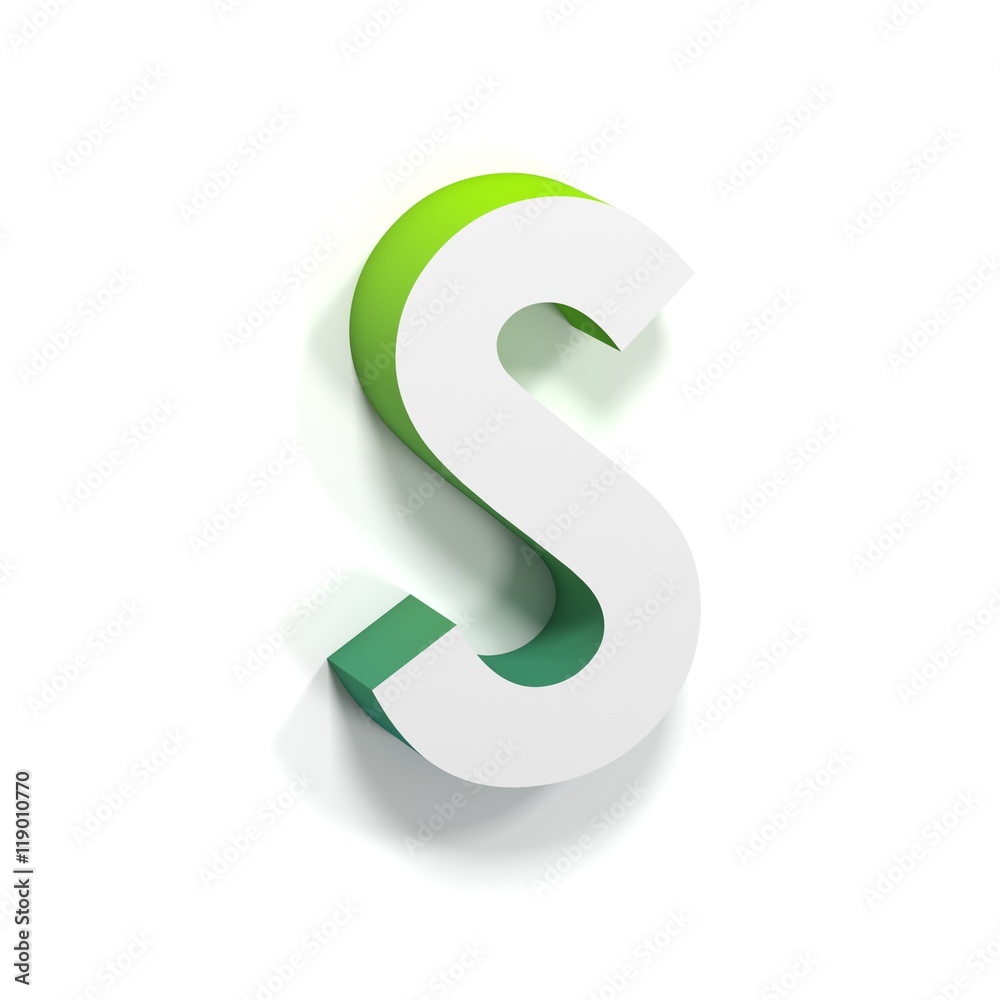 Green gradient and soft shadow letter S Green gradient and soft shadow letter S