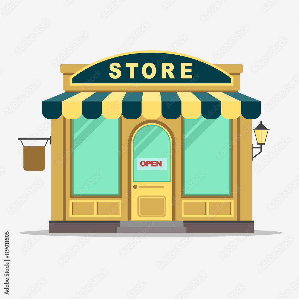 Street shop, small store front Street shop, small store front