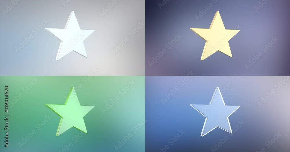Animated Star 3d Icon Loop Modules for edit with alpha matte
