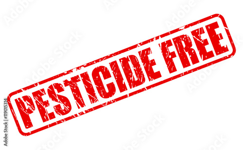 PESTICIDE FREE red stamp text