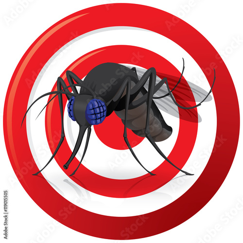 Signaling, side black with mosquitoes target. target signal. Ideal for informational and institutional related sanitation and care