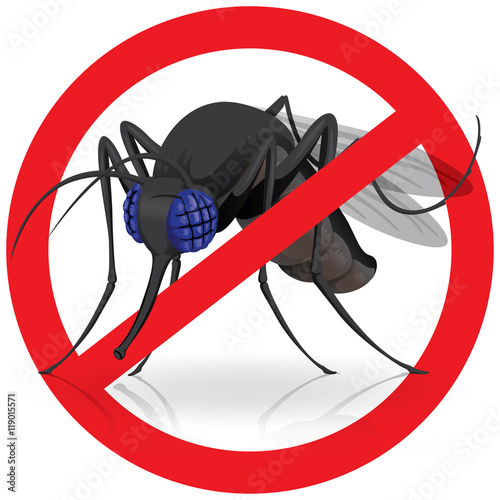 Signaling, side black fly with notice prohibited sign. Ideal for informational and institutional related sanitation and care