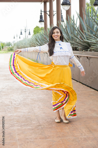 Mexican woman with cultural elements photo