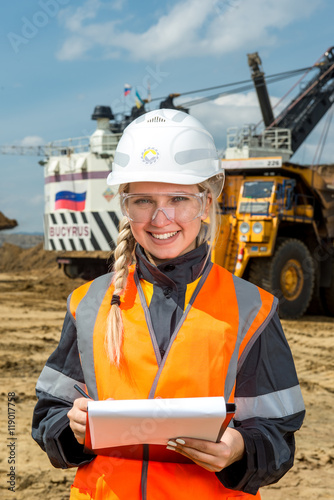 Inspectors in an open pit