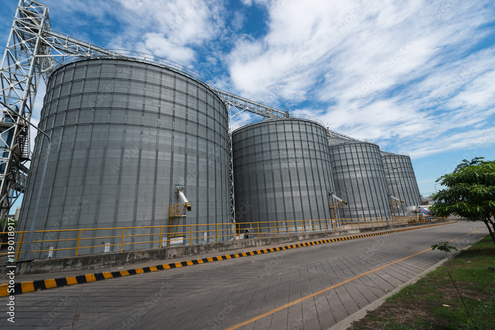 Grain storage silos