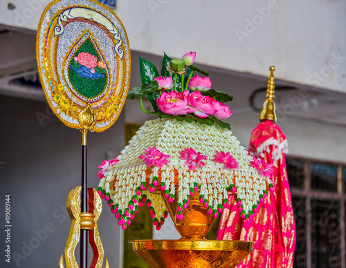 Fotografie The ordained in Thailand Accessories in ceremony ordained,necessary for the monk