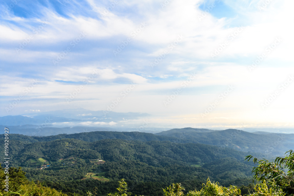 mountains view in the morning at chaingmai northern thailand