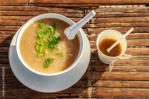 Obraz na płótnie breakfast and coffee in the morning at chaingmai northern thaila w salonie