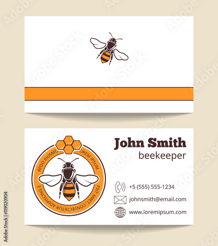 Beekeeper vector business card template
