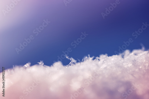 Macro image of snowflakes. © smallredgirl