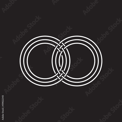 Two connected circles. Infographic design. Vector illustration EPS 10