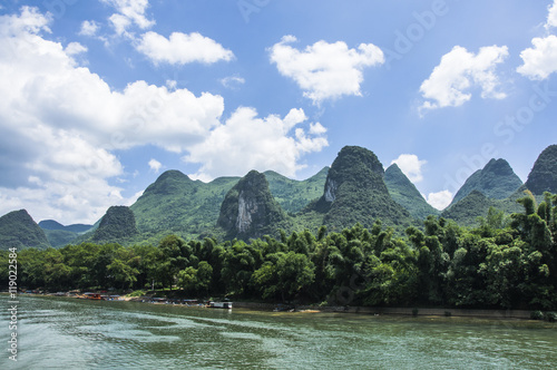 The Lijiang river and karst mountains scenery in autumn   © carl