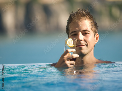 Man in swimming pool