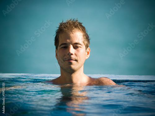 Man in swimming pool