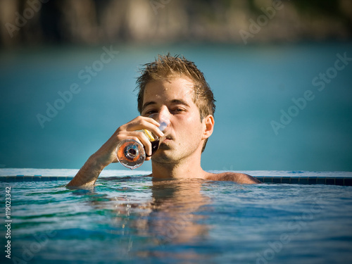 Man in swimming pool