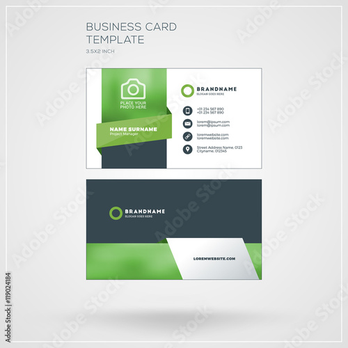 Business Card Vector Template. Personal Visiting Card with Company Logo. Clean Flat Design. Vector Illustration