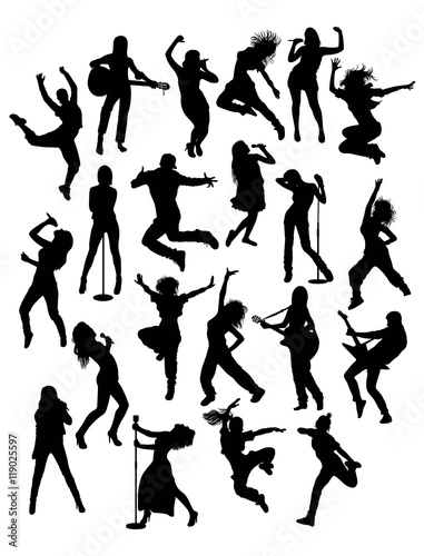 Activity People  Singer  Guitarist  Hip Hop and Modern Dancer Silhouettes