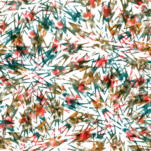 Fototapeta Jasny wzór bez szwu. Świąteczne tło. Próbka tkaniny z efektem akwareli. Druk tekstylny na pościel, marynarkę, wzór opakowania, tkaniny i modowe dodatki.