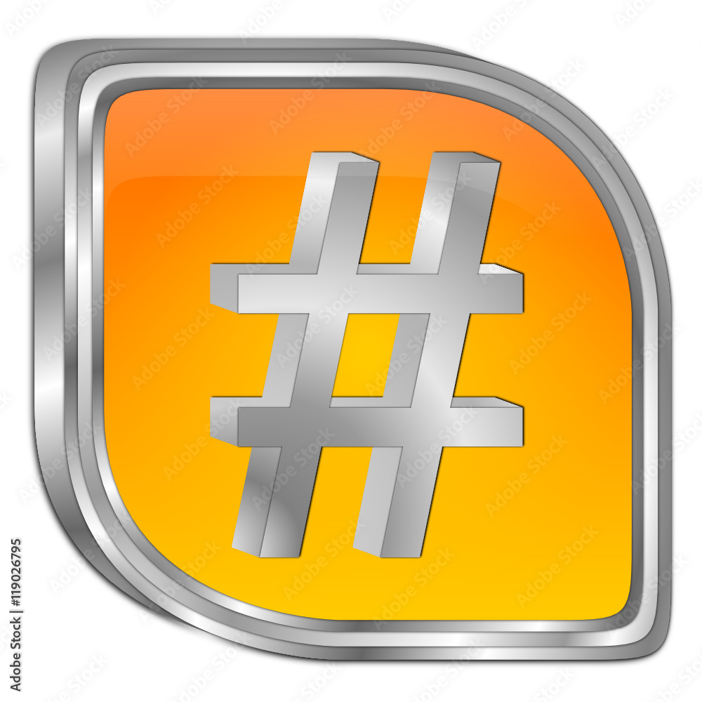 Obraz premium Hashtag Button - 3D illustration