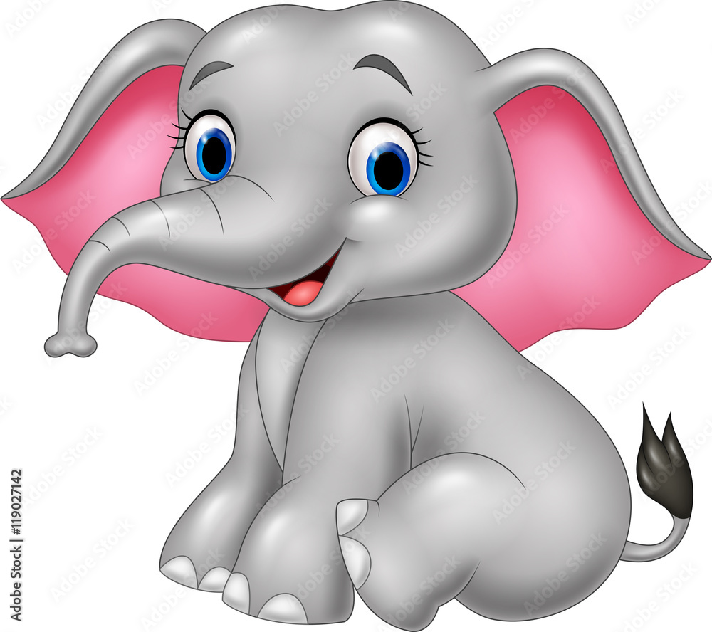 Obraz premium Cartoon funny elephant