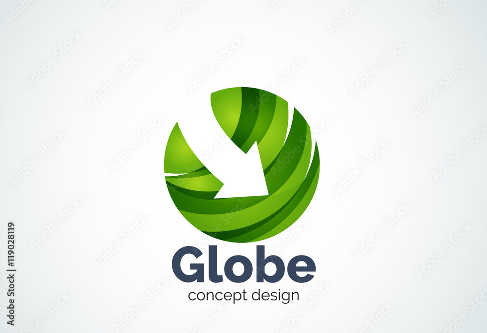 Globe with arrow logo template
