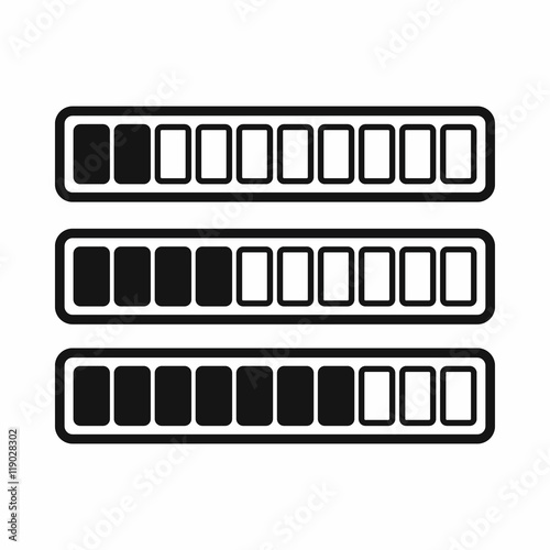 Sign horizontal columns download online icon in simple style isolated on white background. Loading symbol