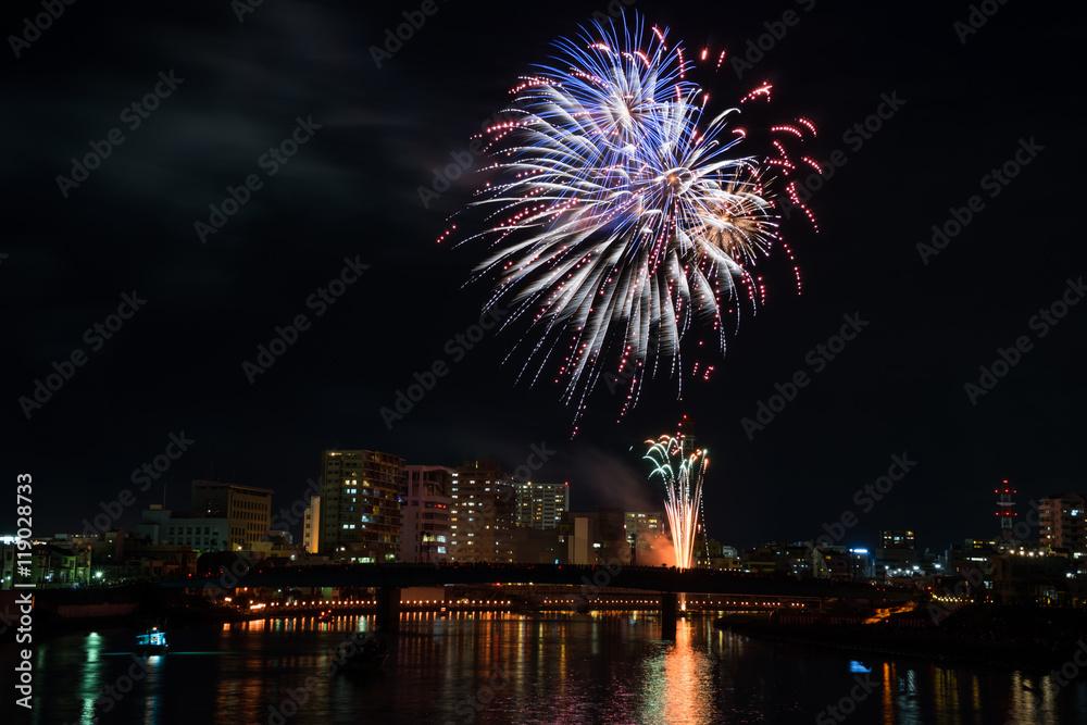 Kano River fireworks display / Numazu summer festival Kano River fireworks display / Numazu summer festival