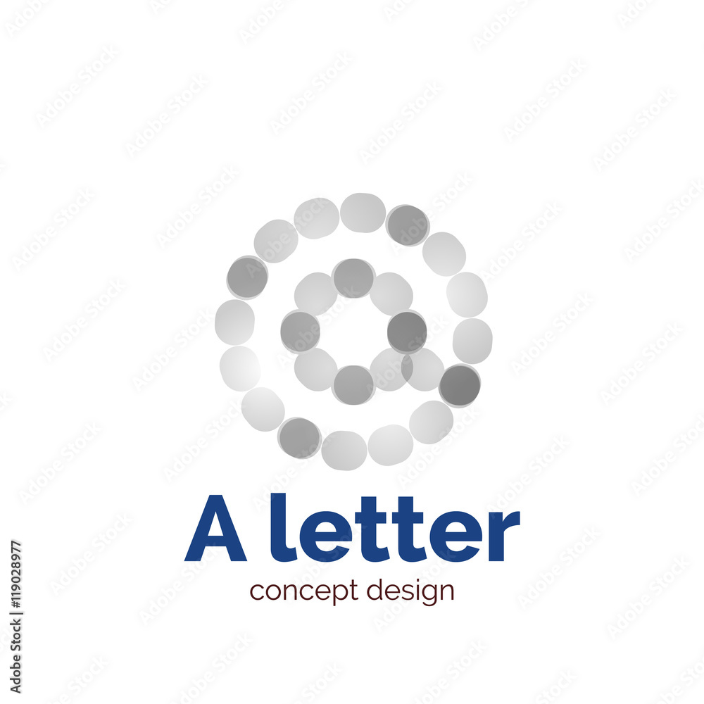 Vector modern minimalistic dotted letter concept logo Vector modern minimalistic dotted letter concept logo