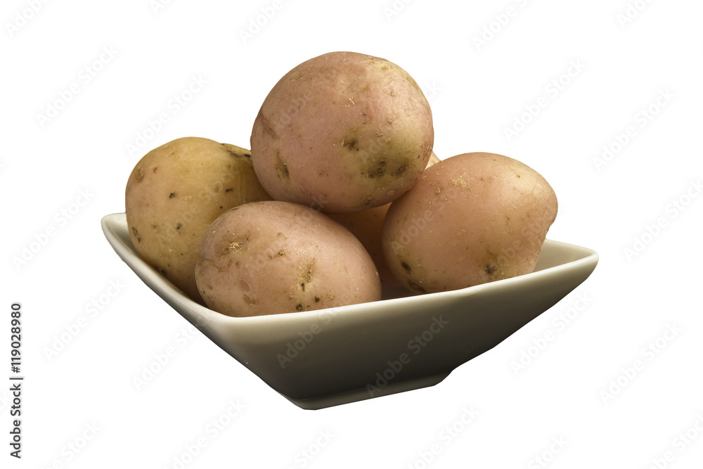 Potatoes on a plate white background Potatoes on a plate white background