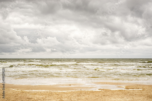 stormy sea and cloudy sky, hdr image