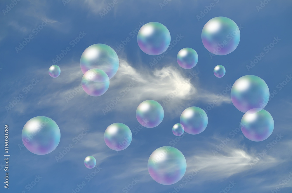 Rainbow soap bubbles